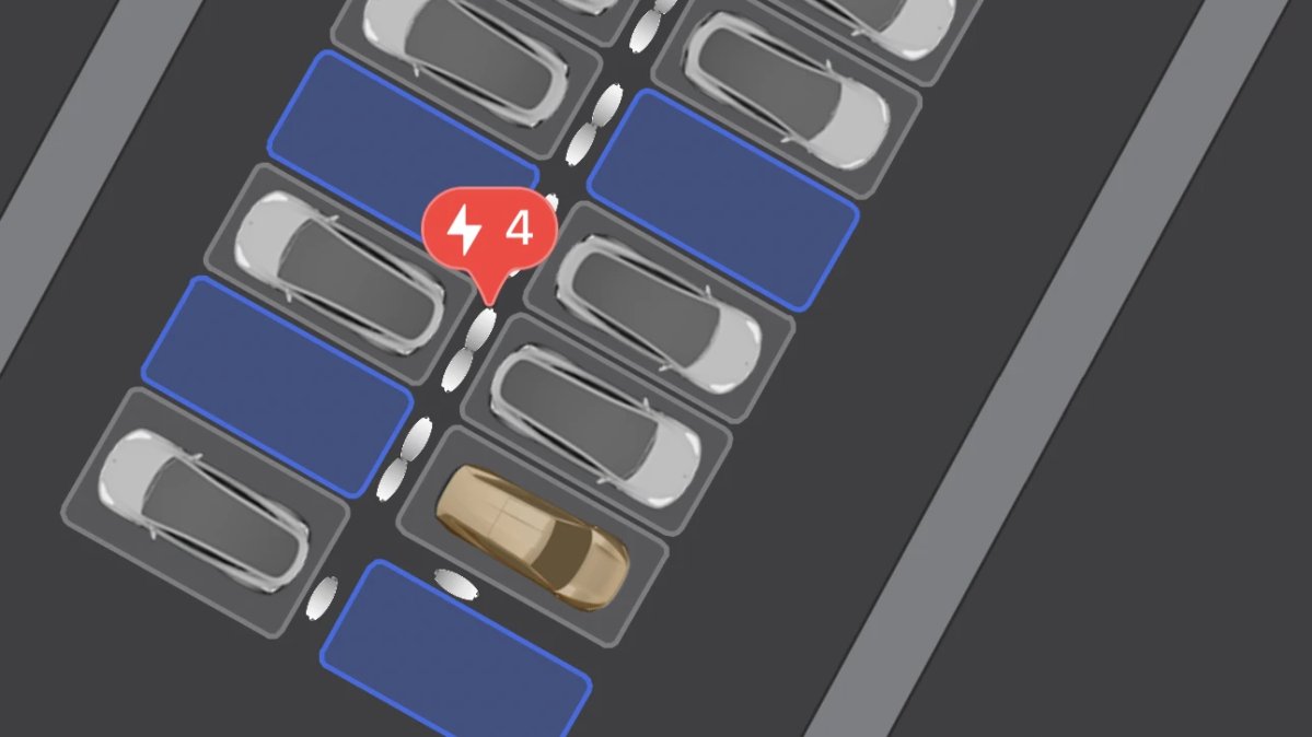 Tesla 3D Supercharger-térképek a mobilappon