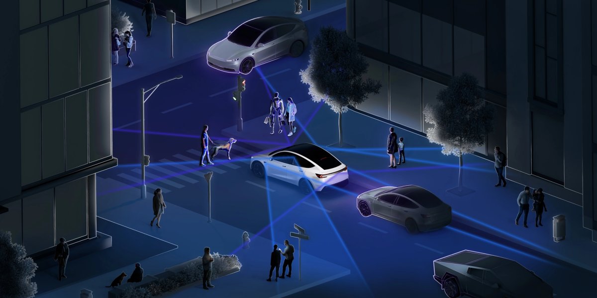 Tesla FSD mentőautó előtt utat nyitott piros lámpánál